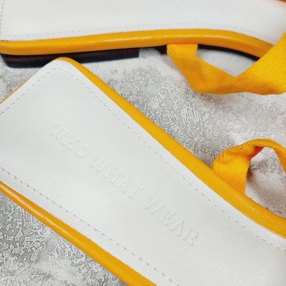 New WHO WHAT WEAR Brooke Radiant Yellow Ankle Tie Sandal  A800 - Picture 5 of 8